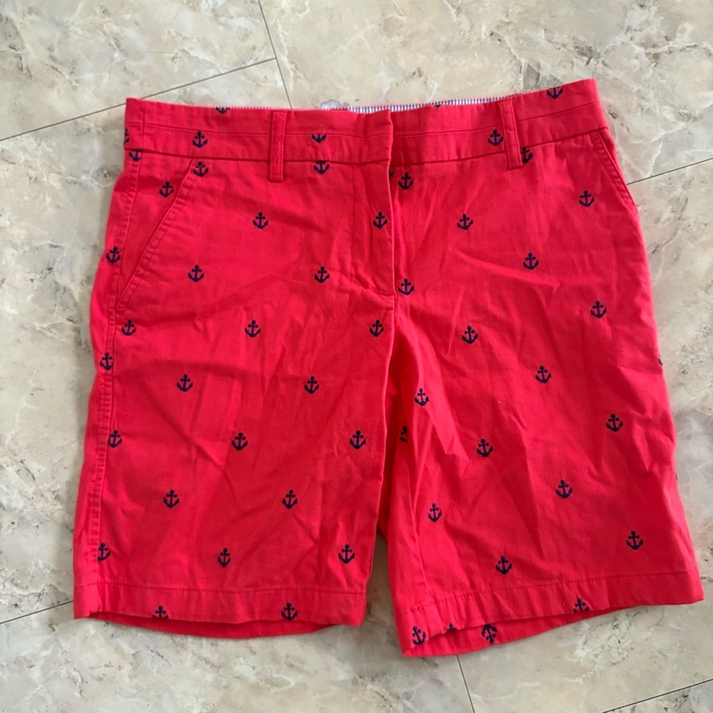 5/$20 Red Anchor Print Women's Shorts